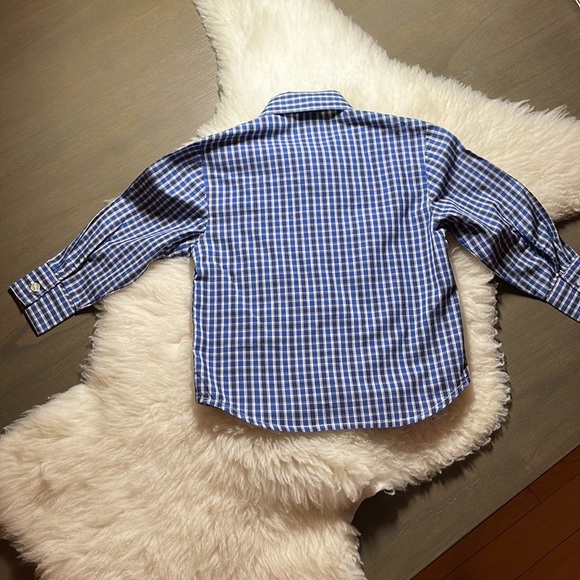 Dockers, Boy’s (size 4) Button-down Plaid Shirt, Blue and White - Picture 3 of 11